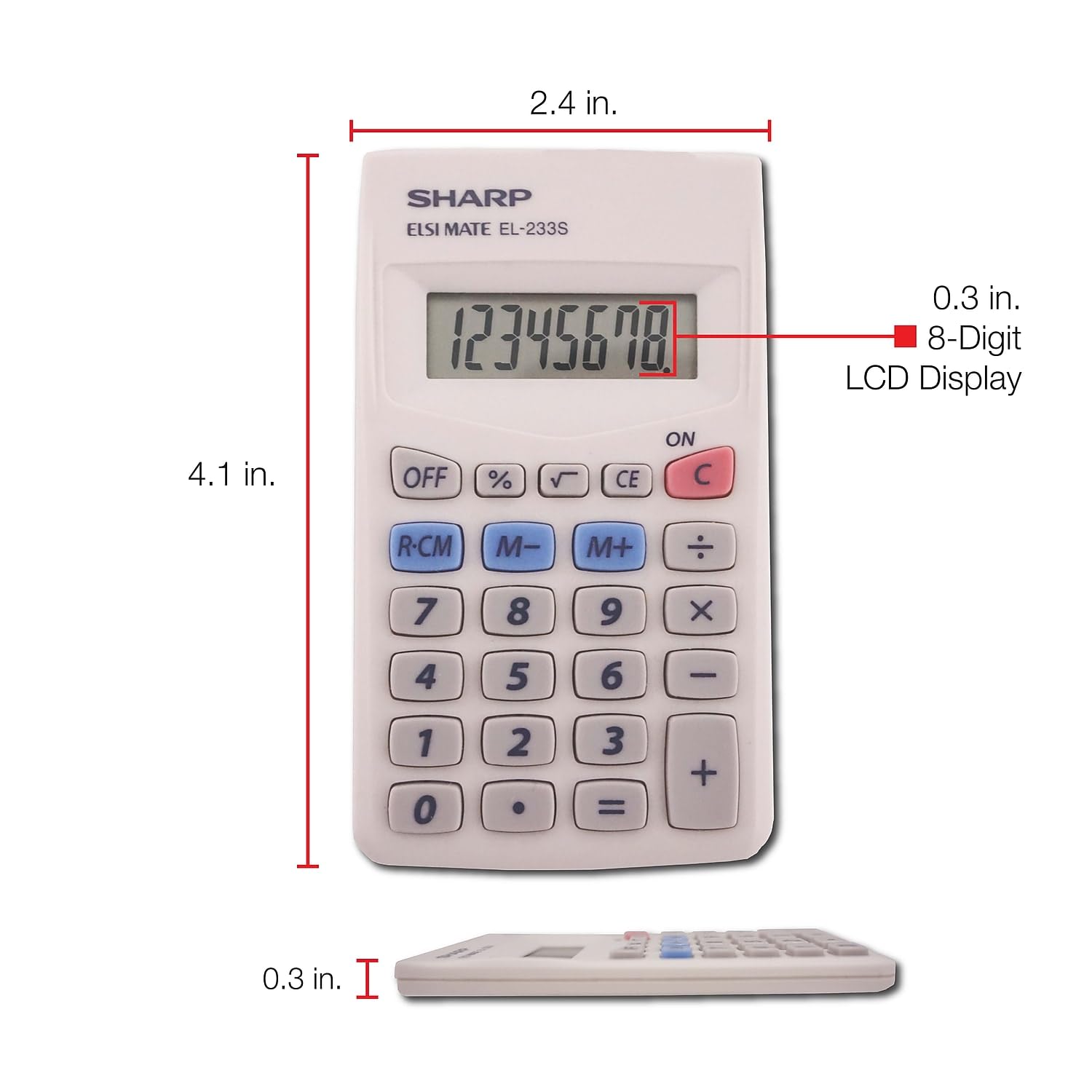 Amazon.co.jp: Sharp EL233SB EL233SB ポケット電卓 8桁 LCD : 文房具